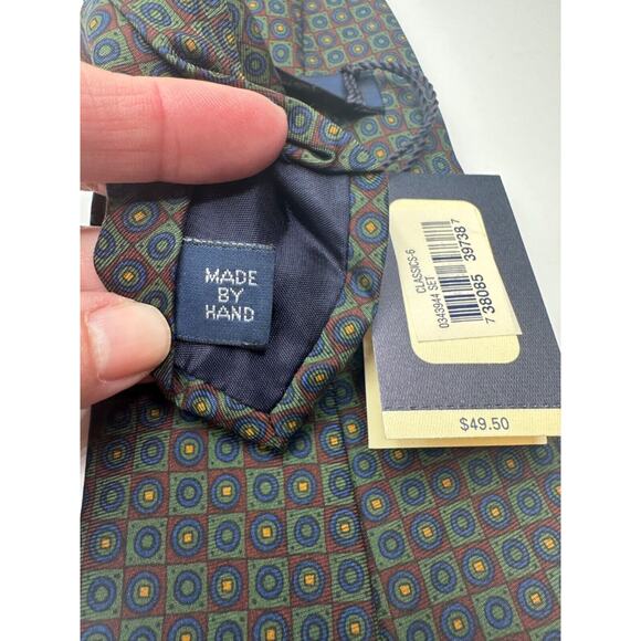 NEW Polo Ralph Lauren Men's Navy Geometric One Size Hand Made USA Silk $49.50 - Picture 6 of 6